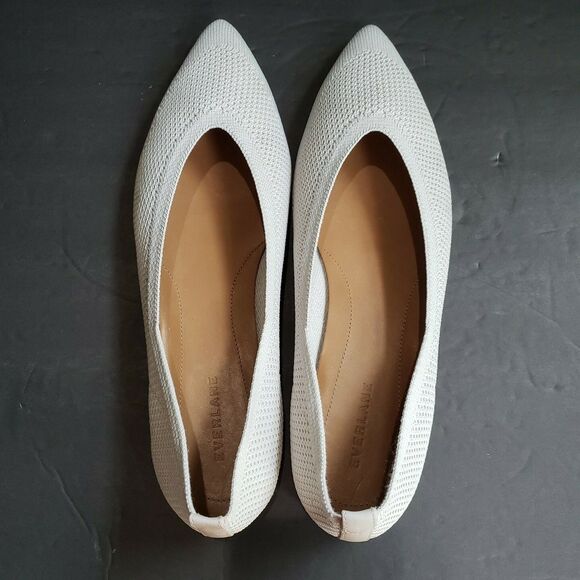 Everlane 40 Hour ReKnit Ballet Flats Womens Size 11 Light Stone Knit Pointed Toe - Picture 5 of 10